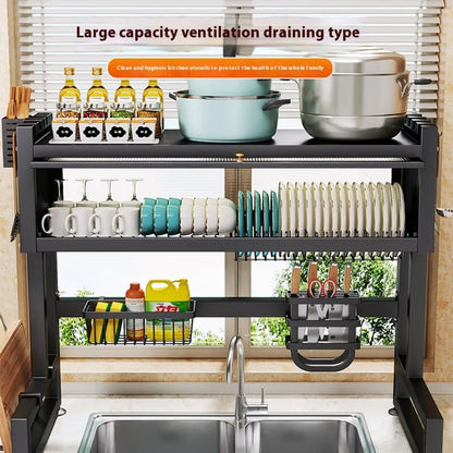 Over The Sink Dish Rack Kitchen Cutlery Drying Rack Dustproof Dish Cabinet Multi Organizer Cabinet Dishrack Bowl Plate Organizer