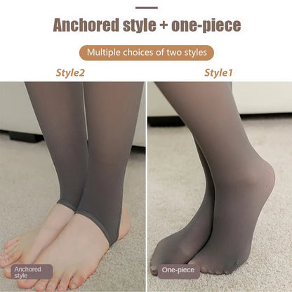 Translucent Winter Warm Tights Pantyhose Women Fleece Socks High Waist Thermal Stocking Insulated Pants