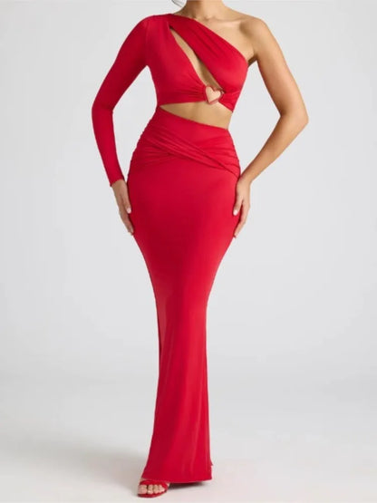 Lavish Sexy Red Sloping Shoulder Sleeveless Backless Female