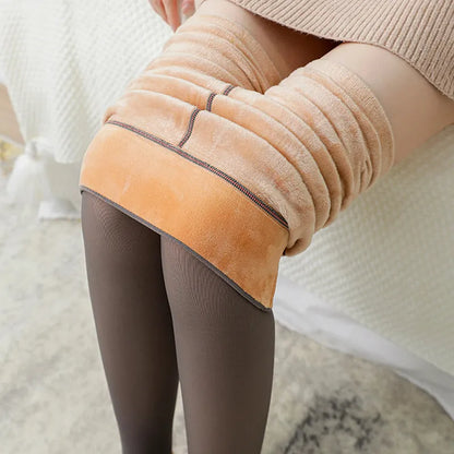 Translucent Winter Warm Tights Pantyhose Women Fleece Socks High Waist Thermal Stocking Insulated Pants