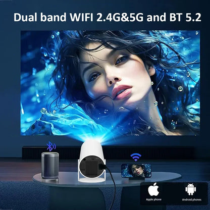 Portable home Projector Android 4K 1280*720P Dual Wifi