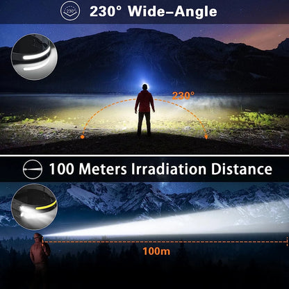 1/2/3PCS LED Induction Headlamp Camping Search Light