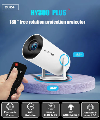 Portable home Projector Android 4K 1280*720P Dual Wifi